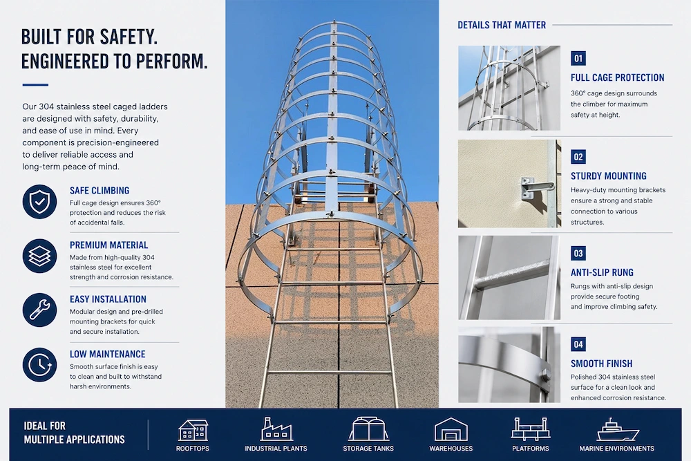 304 stainless steel ladder structure details