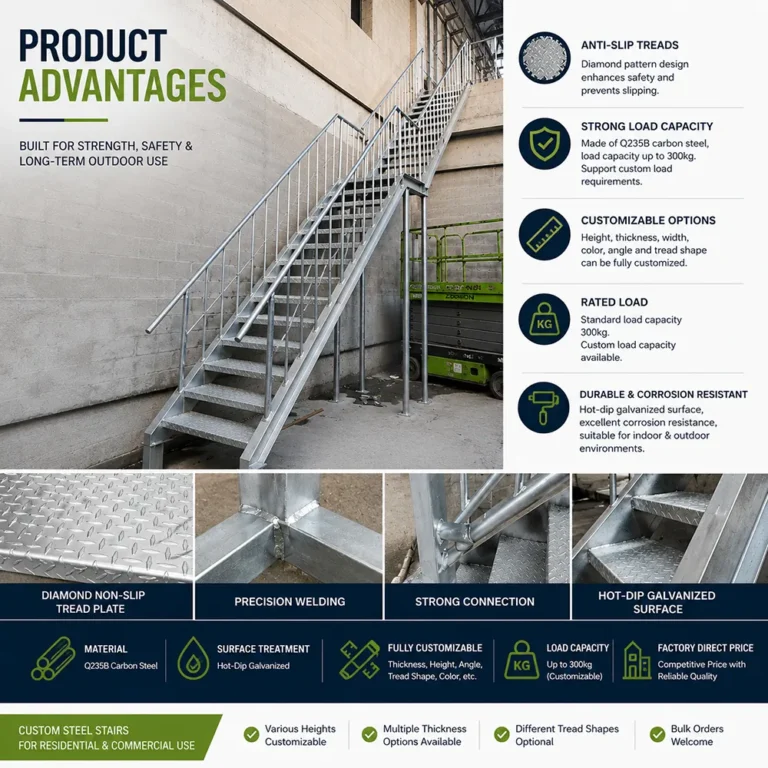 galvanized platform ladder anti slip step details