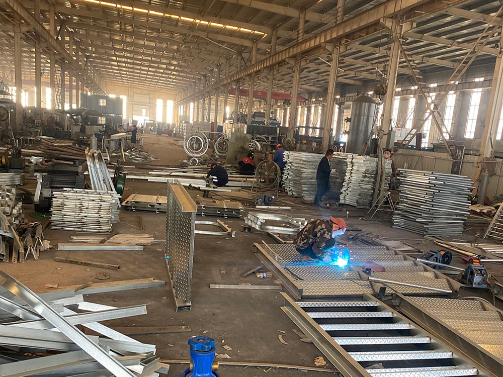 About us 6 Hot dip galvanized steel ladder production workshop for industrial access systems and safety cage ladders